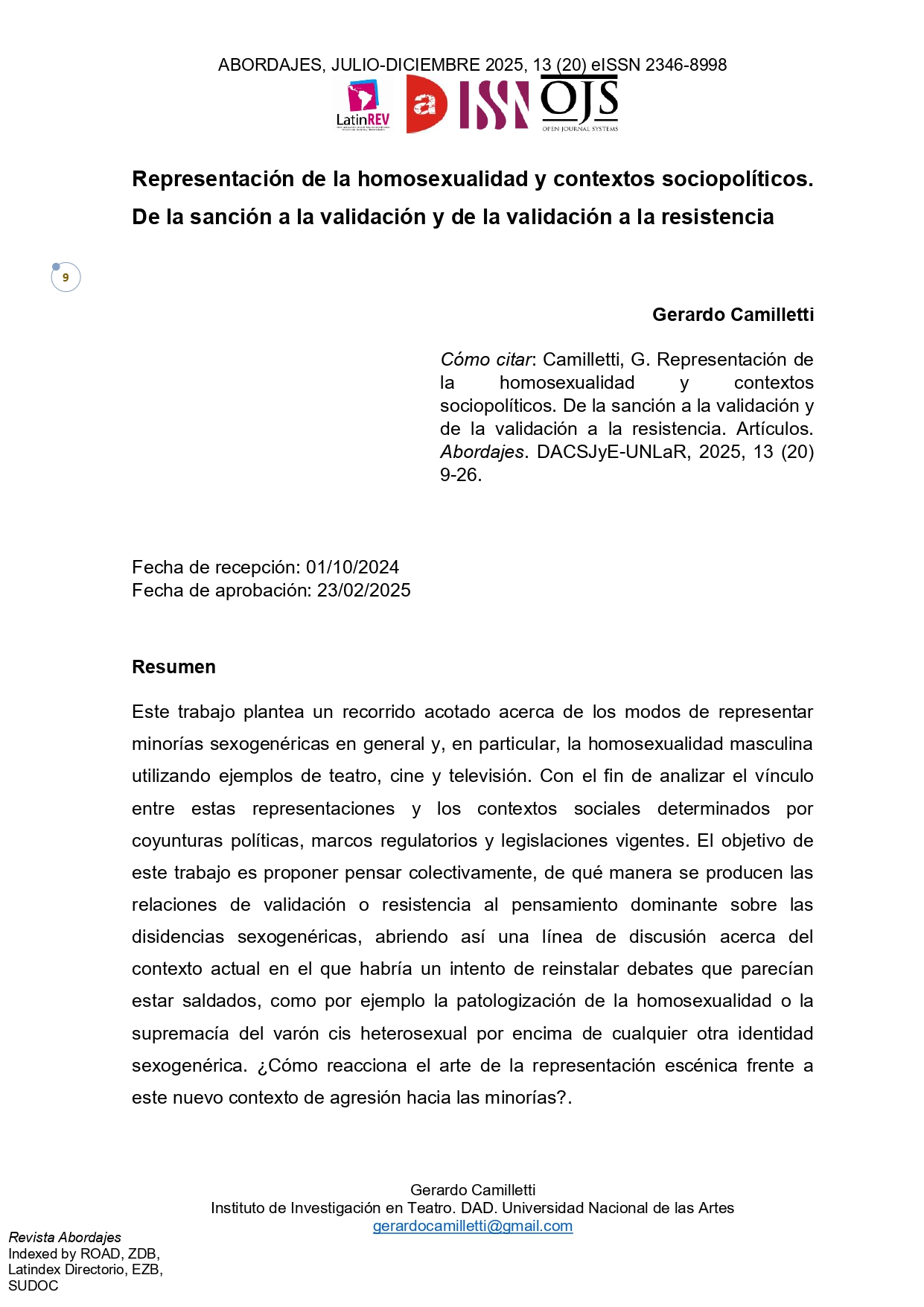 Representación de la homosexualidad y contextos sociopolíticos